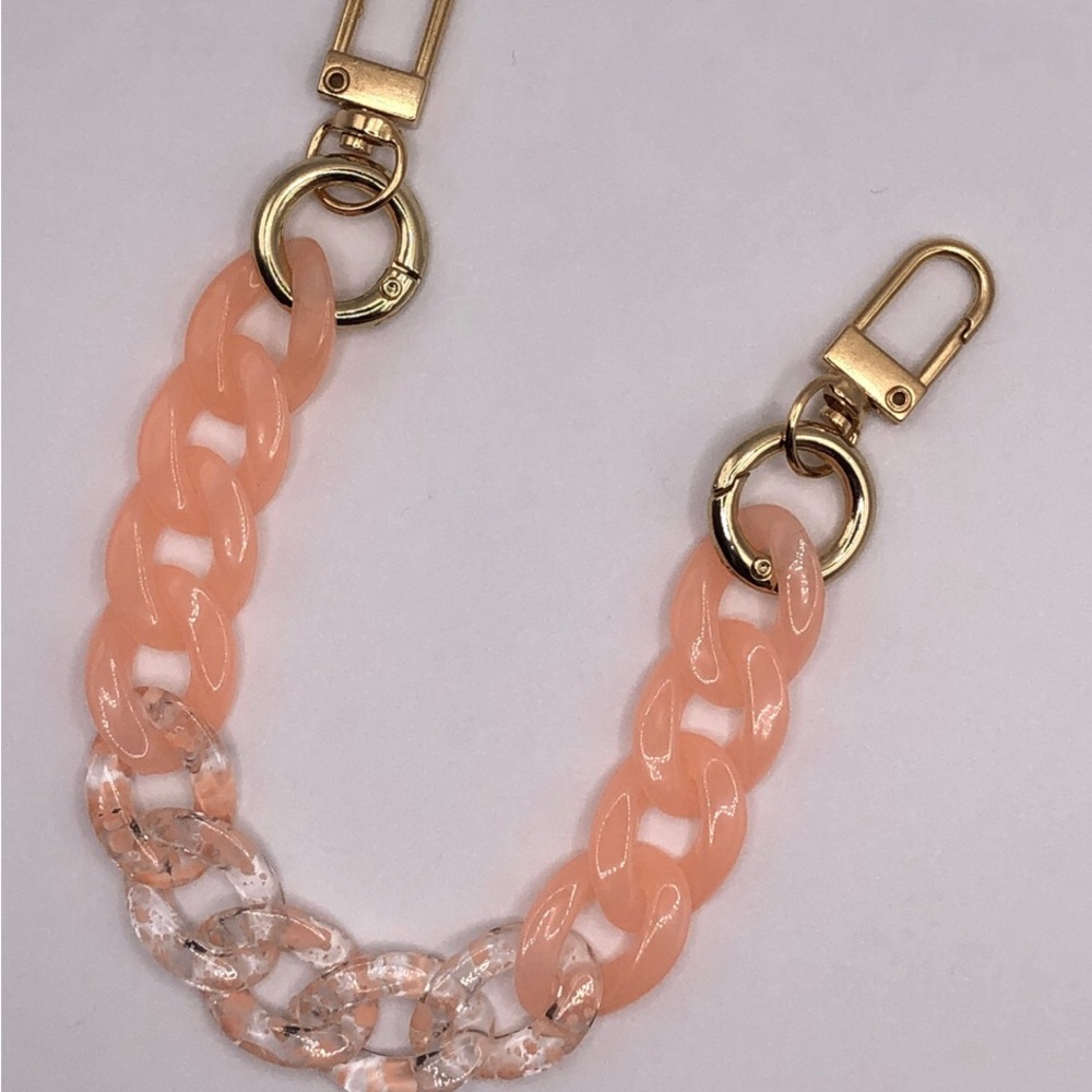 Chunky chain link wristlet strap for wallets, key holders, or SLGs peach